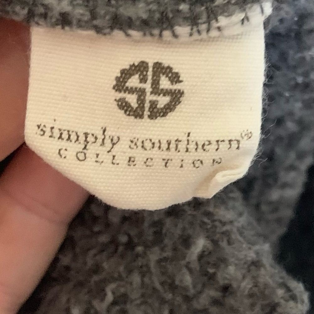 SIMPLY SOUTHERN Asymmetrical Snap Up Sherpa Fleece Pullover Gray Women's Medium - Picture 12 of 14
